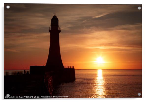 Roker Lighthouse Sunrise Acrylic by Ray Pritchard