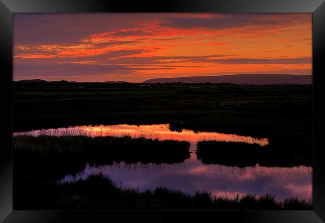 Enriched Sunset over Braunton Burrows Framed Print by Pete Hemington