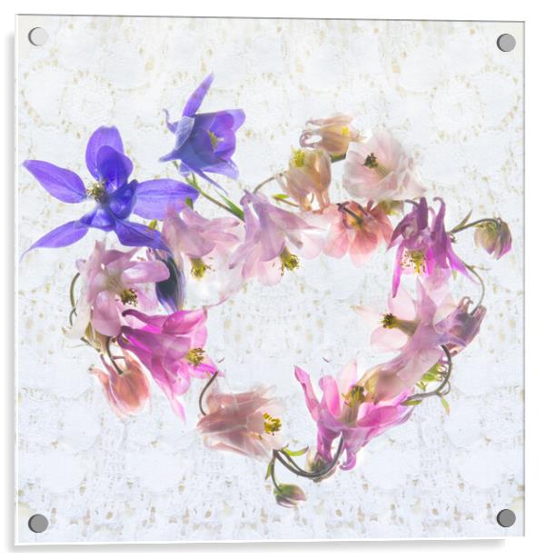 Floral Heart Acrylic by Eileen Wilkinson ARPS EFIAP