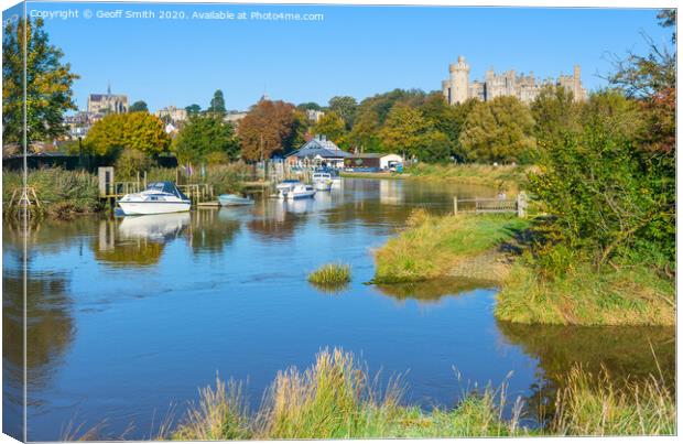 Castle and river in Arundel Canvas Print by Geoff Smith