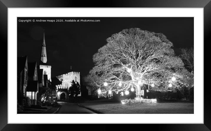 Winter scene in black and white at Astbury Framed Mounted Print by Andrew Heaps