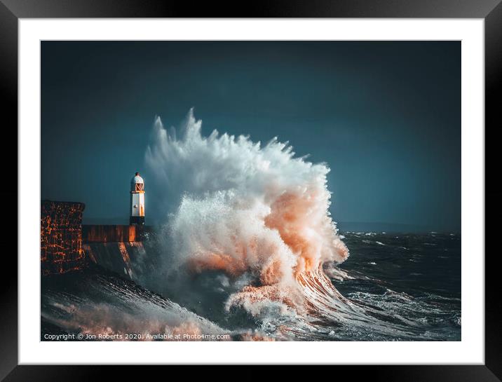 Crashing waves Framed Mounted Print by Jon Roberts
