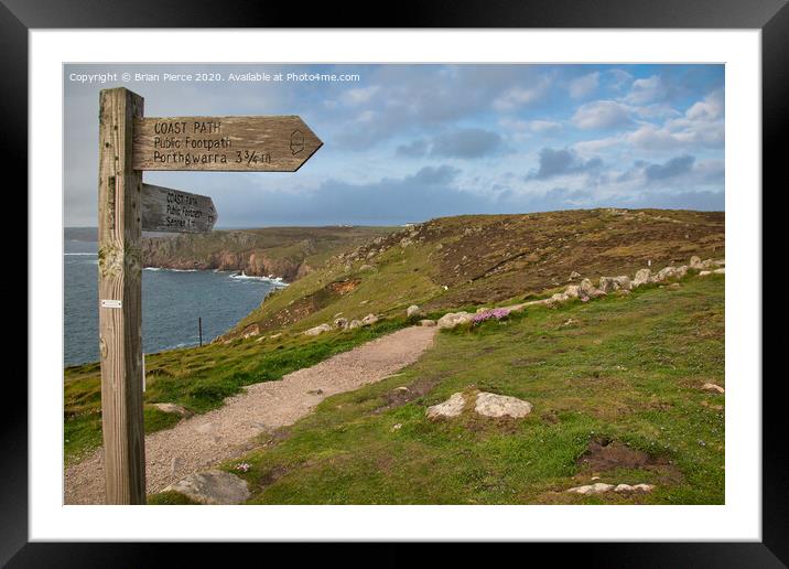 The South West Coast Footpath at Lands End Framed Mounted Print by Brian Pierce