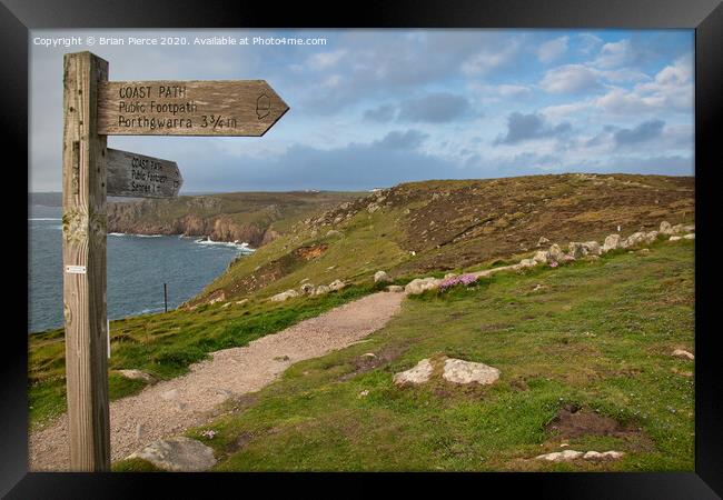 The South West Coast Footpath at Lands End Framed Print by Brian Pierce