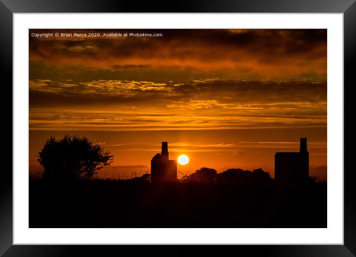 Sunset behind Wheal Uny Framed Mounted Print by Brian Pierce