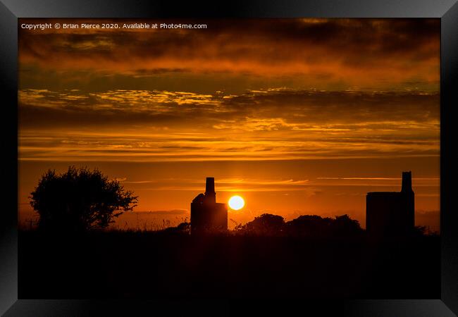 Sunset behind Wheal Uny Framed Print by Brian Pierce