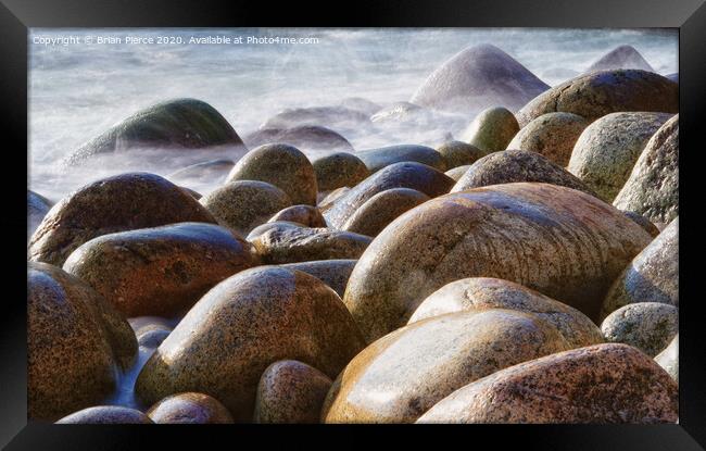 Rocks. Porth Nanven Framed Print by Brian Pierce