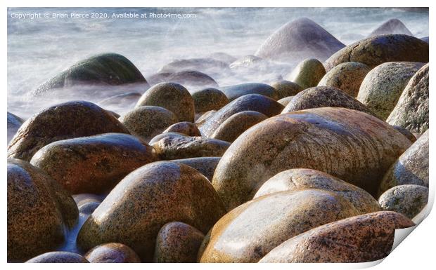 Rocks. Porth Nanven Print by Brian Pierce