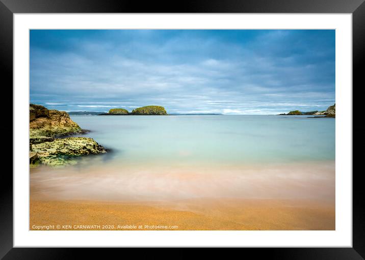 Serene Sands of Ballintoy Framed Mounted Print by KEN CARNWATH