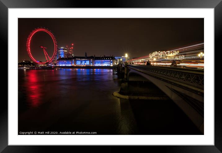 London at Night Framed Mounted Print by Matt Hill