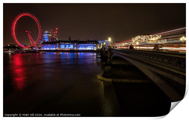London at Night Print by Matt Hill