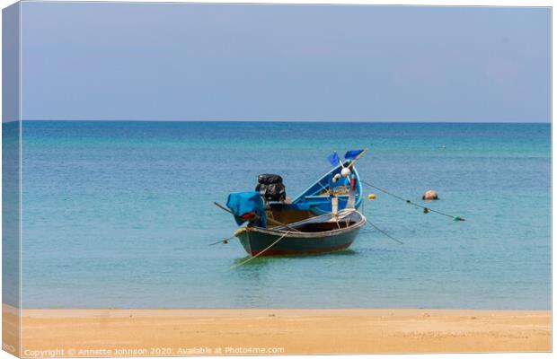 How Blue is the Sea? Nai Yang Phuket Canvas Print by Annette Johnson