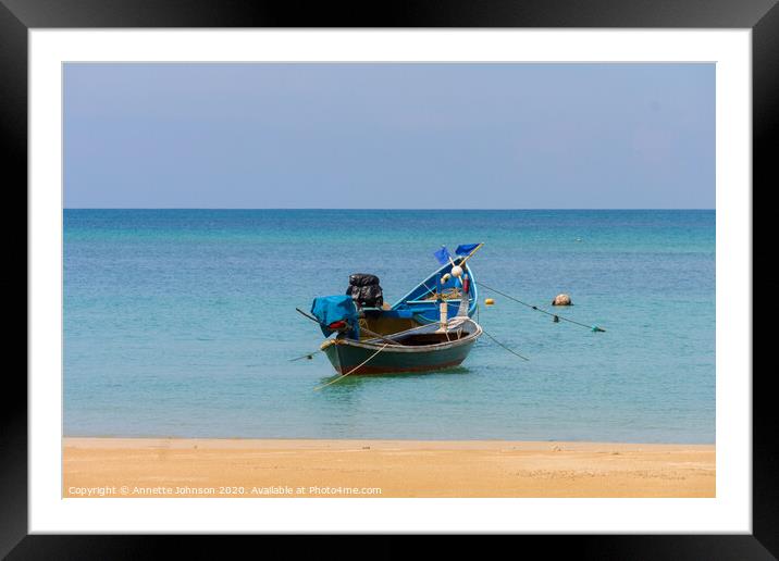 How Blue is the Sea? Nai Yang Phuket Framed Mounted Print by Annette Johnson