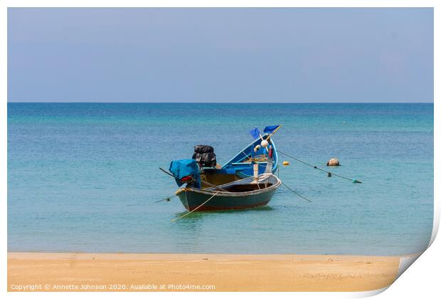 How Blue is the Sea? Nai Yang Phuket Print by Annette Johnson