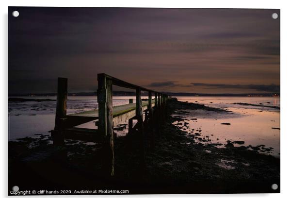 The pier, culross, fife, scotland. Acrylic by Scotland's Scenery
