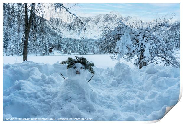 Snowman Print by Sergio Delle Vedove