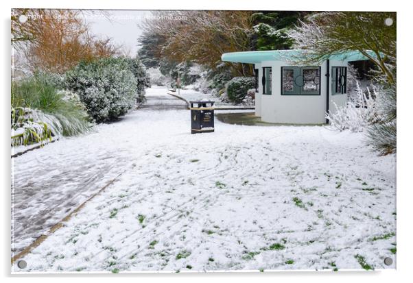 Snow at Mewsbrook Park in Littlehampton Acrylic by Geoff Smith