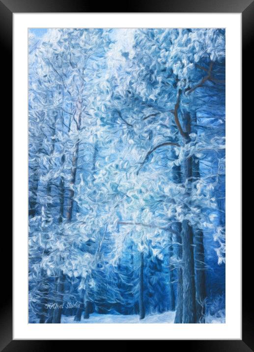 Beautiful winter forest Framed Mounted Print by Wdnet Studio