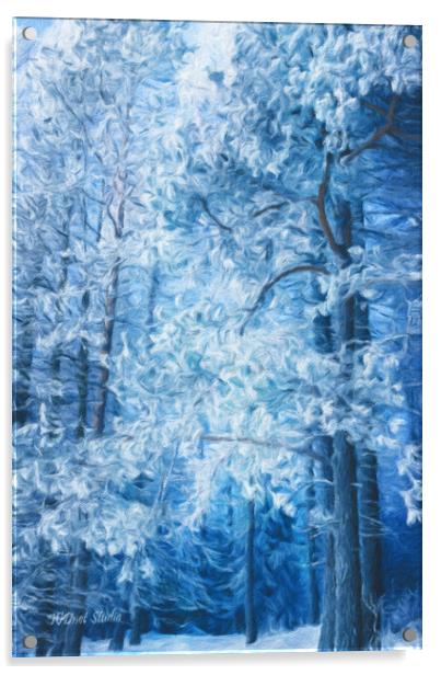 Beautiful winter forest Acrylic by Wdnet Studio