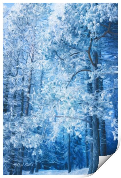 Beautiful winter forest Print by Wdnet Studio