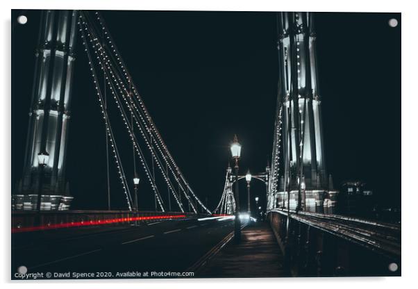 Albert Bridge London Acrylic by David Spence