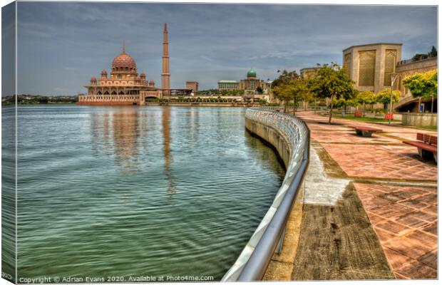 Putra Mosque Malaysia Canvas Print by Adrian Evans