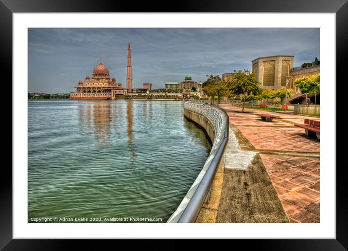 Putra Mosque Malaysia Framed Mounted Print by Adrian Evans