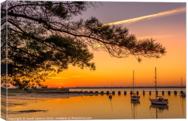 Sailing into the sunset & Hayling Island  Canvas Print by David Spence