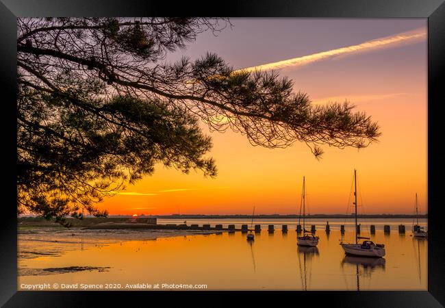 Sailing into the sunset & Hayling Island  Framed Print by David Spence