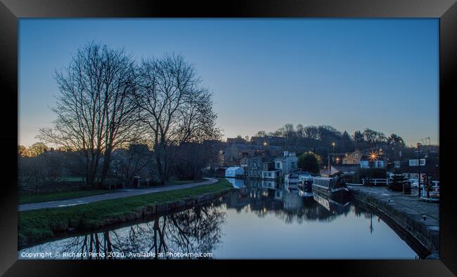 Leeds - Liverpool canal at Dawn Framed Print by Richard Perks
