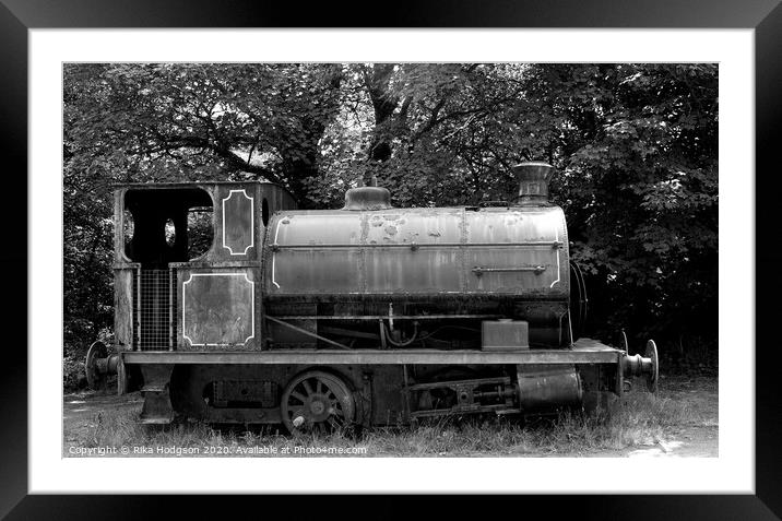 Saddle tank steam engine, Poldark Tin mine, Cornwa Framed Mounted Print by Rika Hodgson