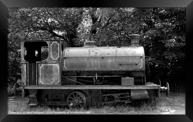 Saddle tank steam engine, Poldark Tin mine, Cornwa Framed Print by Rika Hodgson