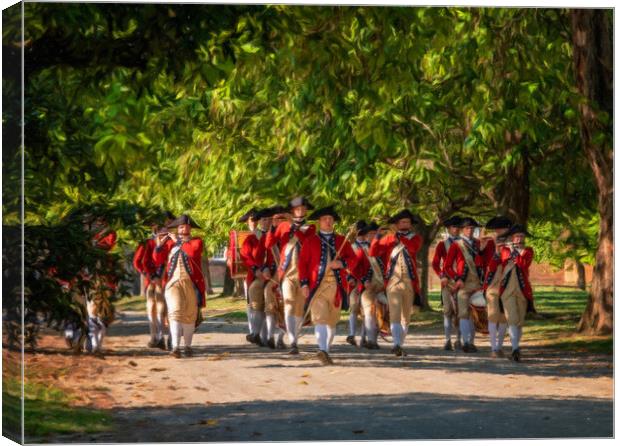British Redcoats in marching band Canvas Print by Steve Heap