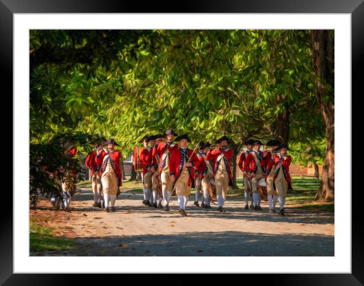 British Redcoats in marching band Framed Mounted Print by Steve Heap