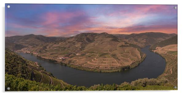 Sunset over the Douro valley in Portugal Acrylic by Steve Heap
