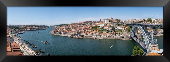 City skyline of Porto in Portugal panorama Framed Print by Steve Heap