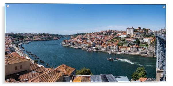 City skyline of Porto in Portugal panorama Acrylic by Steve Heap