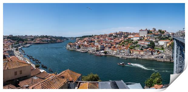 City skyline of Porto in Portugal panorama Print by Steve Heap