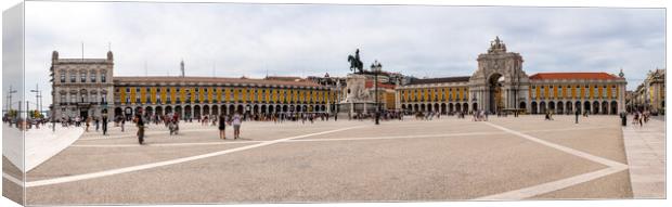 High resolution panorama of Commerce Square in Lisbon Canvas Print by Steve Heap