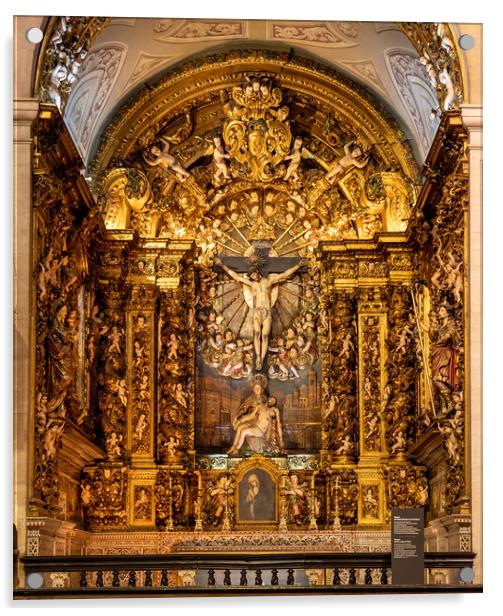 Interior of Sao Roque church in Lisbon Portugal Acrylic by Steve Heap