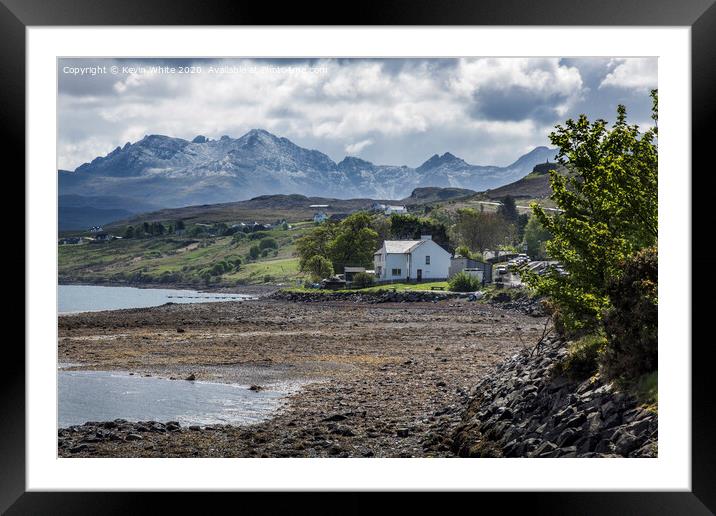 Carbost waterfront Skye Framed Mounted Print by Kevin White