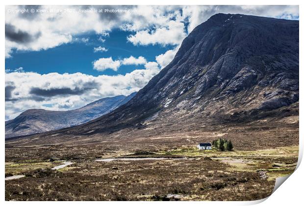 Glencoe pass old cottage Print by Kevin White