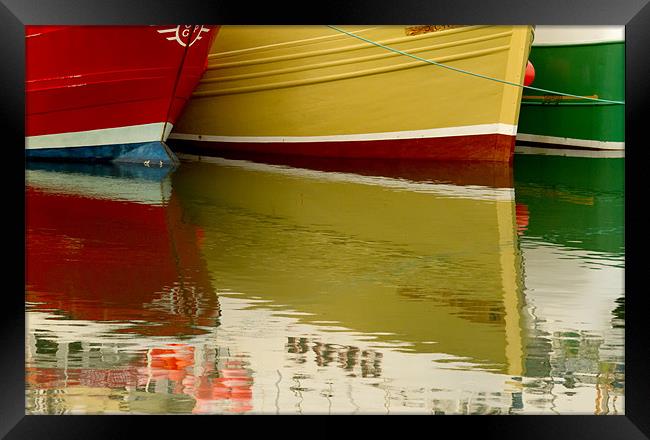 Painted Boats in Cornish Harbour Framed Print by Tim O'Brien