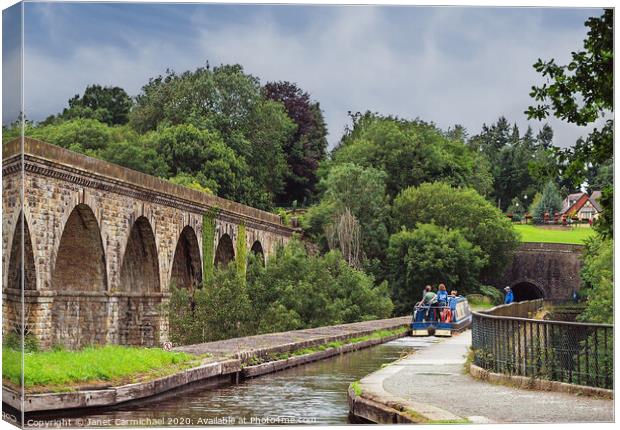 Chirk Aqueduct and Viaduct Canvas Print by Janet Carmichael
