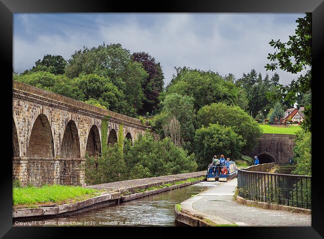 Chirk Aqueduct and Viaduct Framed Print by Janet Carmichael