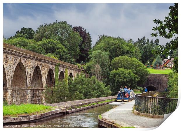 Chirk Aqueduct and Viaduct Print by Janet Carmichael