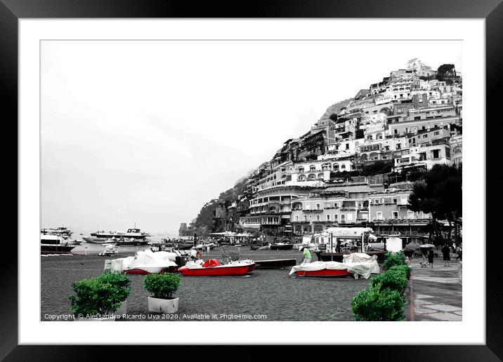 Positano city - Amalfi Coast Framed Mounted Print by Alessandro Ricardo Uva