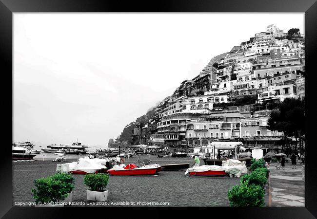 Positano city - Amalfi Coast Framed Print by Alessandro Ricardo Uva