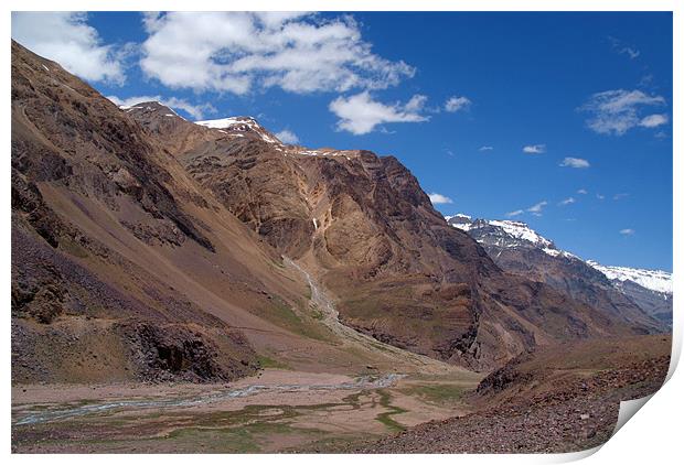 Scenery in Spiti Valley Print by Serena Bowles