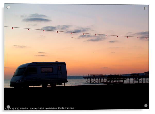 Camper Van &amp; Sunrise Acrylic by Stephen Hamer